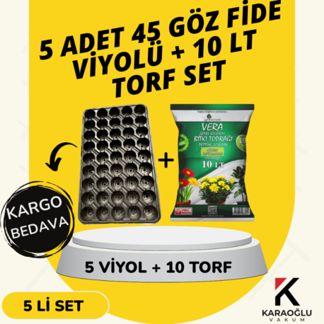 5 ADET 45 GÖZ FİDE VİYOLÜ + 10 LİTRE İTHAL TORF