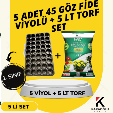 5 ADET 45 GÖZ FİDE VİYOLÜ + 5 LİTRE İTHAL TORF