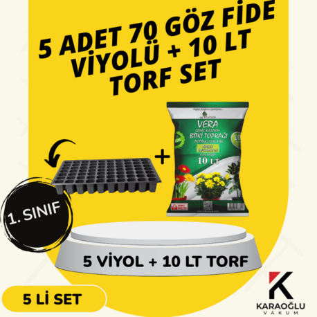 5 ADET 70 GÖZ FİDE VİYOLÜ + 10 LİTRE İTHAL TORF