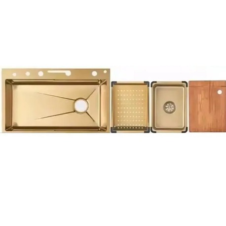 gold 304 paslanmaz çelik antrasit eviye premium honeycomb petekli 75x41x22cm