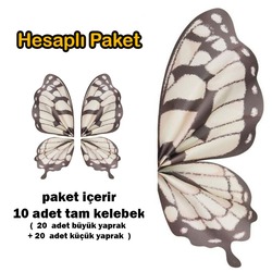 40 yaprak Trend Kore Kelebek Çiçek Ambalaj Kağıdı - Pembe Antrasit 