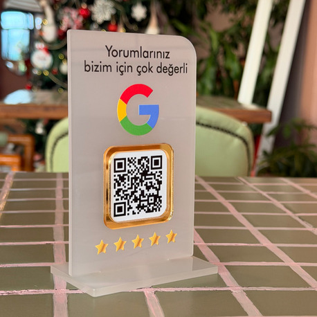 Google Yorum QR Stant 9cm x 14cm