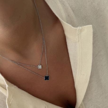 Silver ikili marka model Yonca kolye