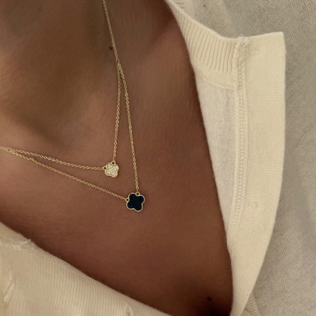 Gold ikili marka model Yonca kolye