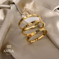 ÇELİK - TAŞLI CARTİER KELEPÇE - GOLD