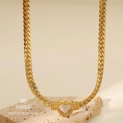 HEART KOLYE - ÇELİK - GOLD