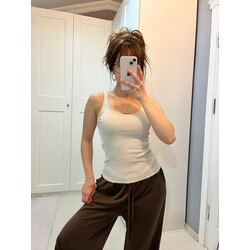İnce askı u yaka krem atlet