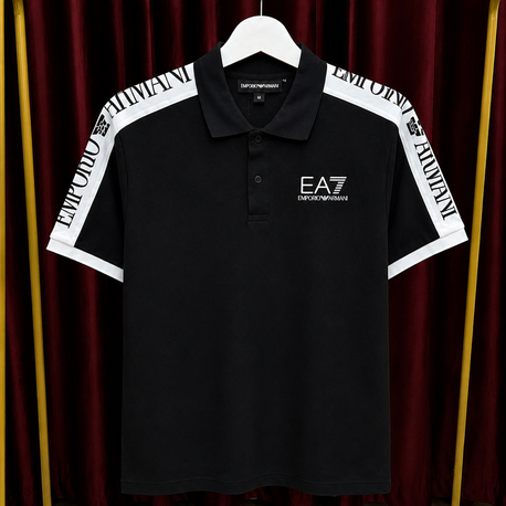 Emporio Armani Şerit Detaylı Polo Yaka