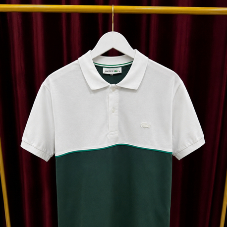Lacoste Premium Polo Yaka Yeşil Beyaz