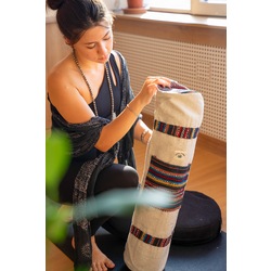 %100 Organik Hemp Mat Çantası - Krem