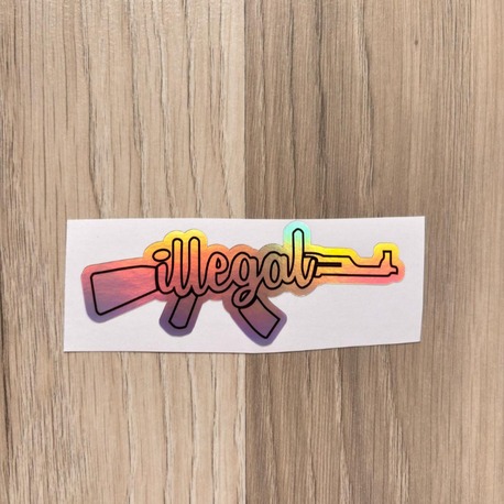 Hologramlı İllegal Sticker (10x3cm)