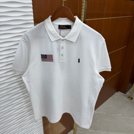 RL Beyaz ABD Nakışlı İthal Polo Yaka
