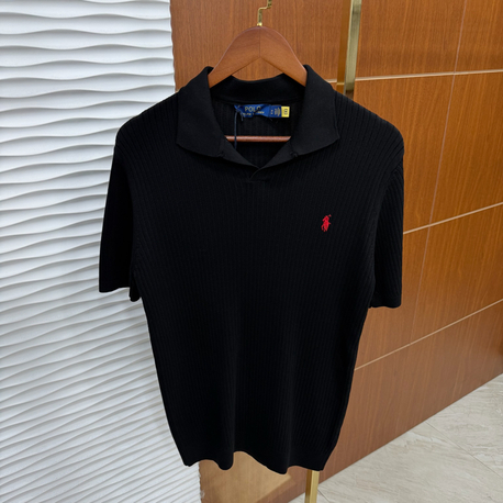 RL Çizgili Siyah İthal Polo Yaka
