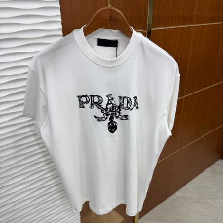 Prada Text Beyaz İthal Tişört