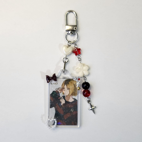 Yıldız yansımalı Fotolu akrilik anahtarlık (kenma)