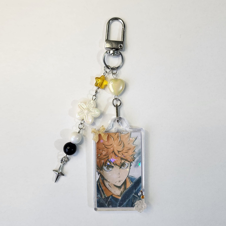 Yıldız yansımalı Fotolu akrilik anahtarlık (hinata)