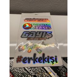 Arka cam hologramlı sticker seti 