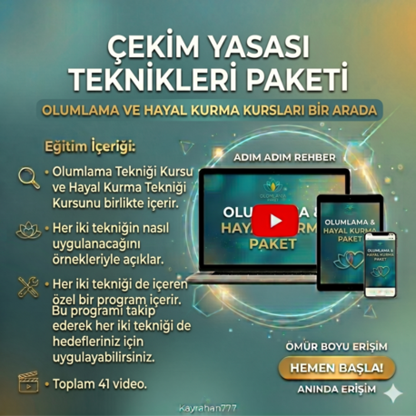 Çekim Yasası Teknikleri Paketi (Olumlama + Hayal kurma kursları)