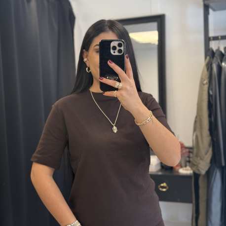 Massi Pamuklu Tshirt Acı Kahve