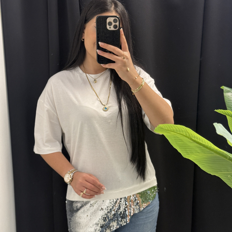  Payet Detaylı Tshirt 