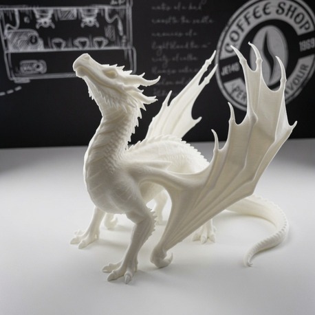 Beyaz Ejderha Figürü | Koleksiyonluk 3D Baskı
