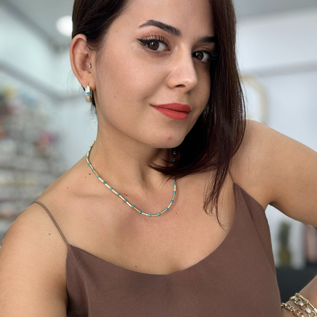 Mavi taşlı kolye 