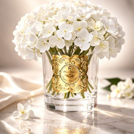 ELEGANCE KOKULU EKRU ORTANCA ISLAK ÇİÇEK GOLD KABARTMALI METAL ETİKET (BOY