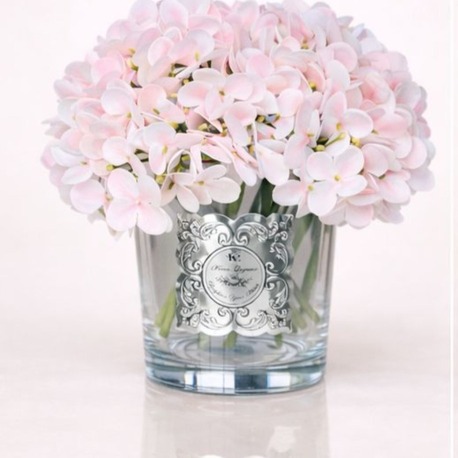 ELEGANCE KOKULU PEMBE ORTANCA ISLAK ÇİÇEK SİLVER KABARTMALI METAL ETİKET (BOY