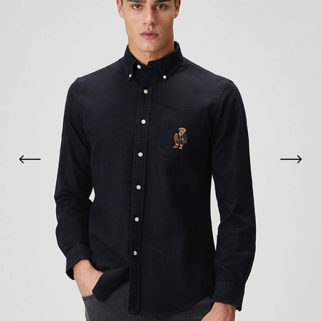 POLO RALPH LAUREN BEAR İŞLEMELİ OXFORD KUMAŞ GÖMLEK