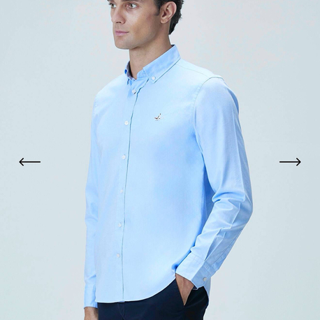 BEYMEN OXFORD KUMAŞ GÖMLEK REGULAR FİT KUŞ NAKIŞ İŞLEMELİ