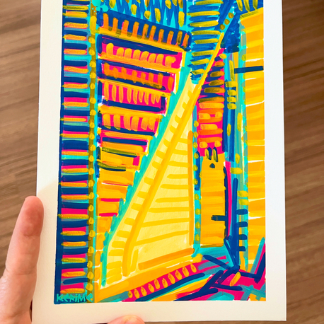 Abstract Stairs, 21x15 cm