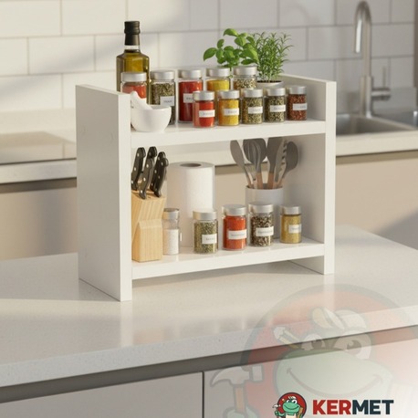 KermetHome Tezgah Üstü Çok Amaçlı Baharatlık Rafı