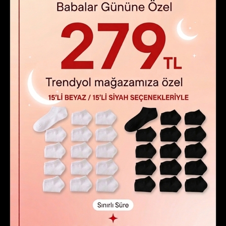 15 li Unisex çorap seti