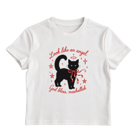 angel cat - baby tee
