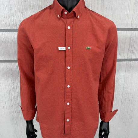 LACOSTE KETEN GÖMLEK TİMSAH NAKIŞ İŞLEMELİ RAHAT KALIP 