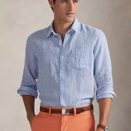 PL RALPH LAUREN CEPLİ GÖMLEK ÇİZGİ YAPI DESENLİ