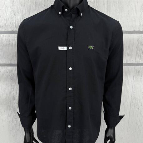 LACOSTE KETEN GÖMLEK TİMSAH NAKIŞ İŞLEMELİ RAHAT KALIP