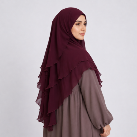 KHİMAR KISA SUFLE (BORDO)