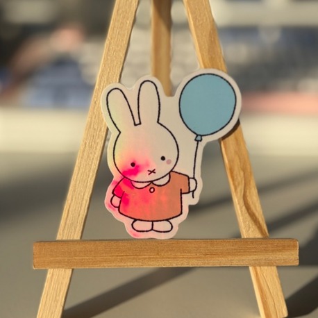 şeffaf hologramlı miffy sticker