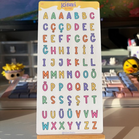 alfabe sticker sheet