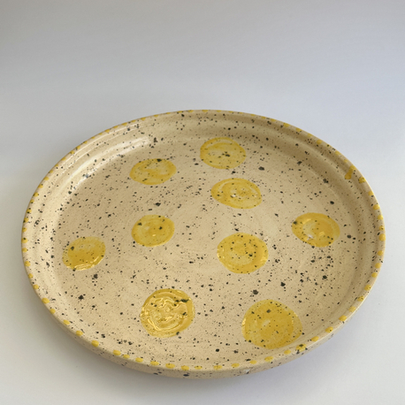 Lemon Dot Sunum Tabağı – El Yapımı Seramik Tabak