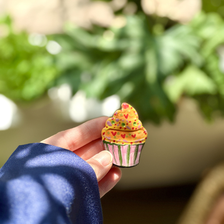 Sweet Cupcake Broş  | El Yapımı Seramik