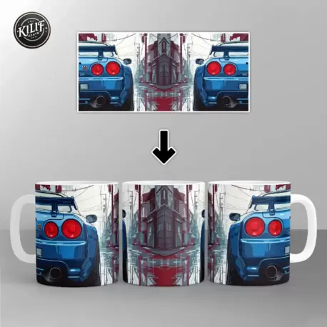 Nissan GT-R Mavi Sokak Modu — Baskılı Kupa Bardak