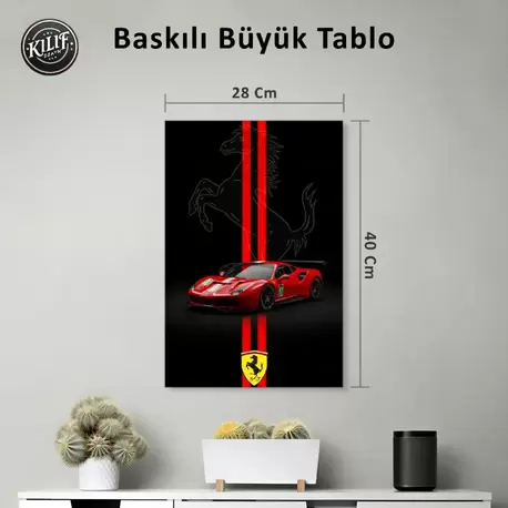 Ferrari Scuderia İkonik İtalyan — Baskılı Büyük Tablo (40x28 cm)