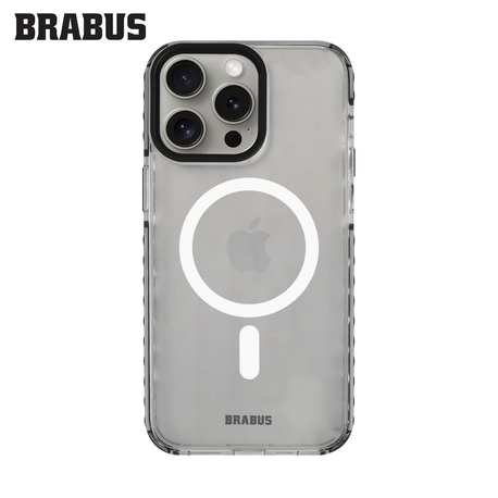 BRABUS iPhone 15 SERİSİ MagSafe Özellikli Ekstra Yan Katman Korumalı Anti-Shock Şeffaf 