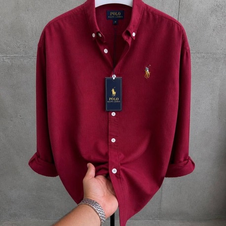 RL KETEN GÖMLEK BORDO #RL
