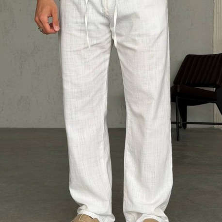 KETEN BAGGY PANTOLON BEYAZ
