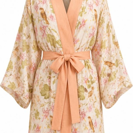 Soft bird kimono