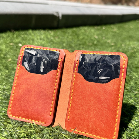 Turuncu Pueblo & Buttero El Yapımı Deri Cüzdan - 4 Kart 2 Nakit Bölmesi - 1.8mm Hakiki Deri 