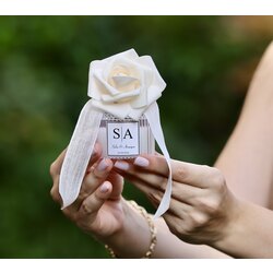 Gül Detaylı Mika Mum